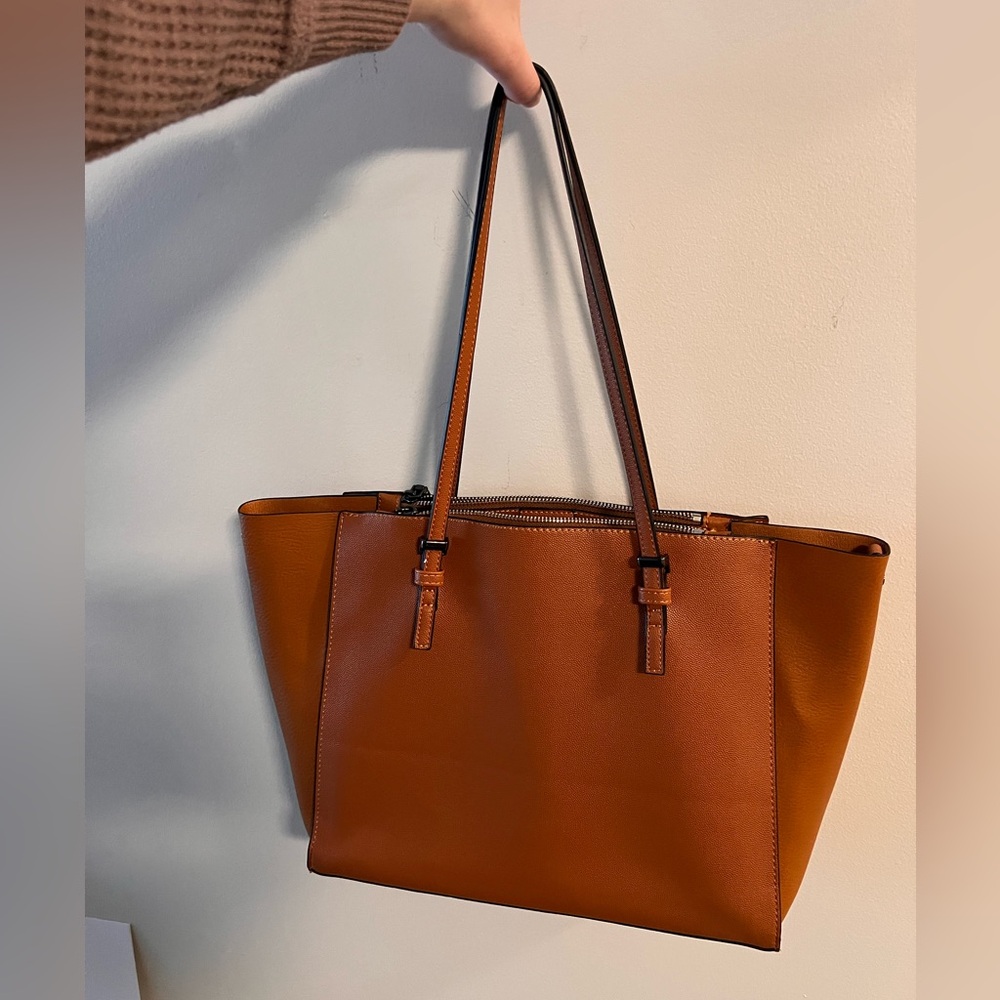 Tan Leather Tote Bag